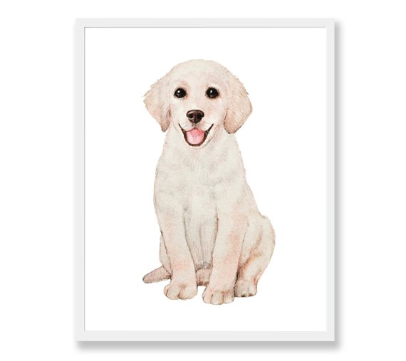 570x507 Golden Retriever Dog Nursery Art Puppy Watercolor Painting Etsy - Puppy Watercolor