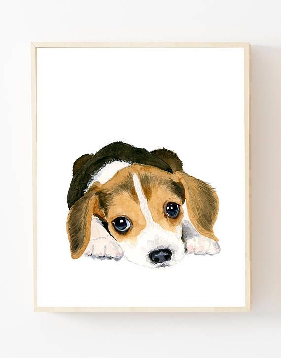 570x725 Watercolor Beagle Puppy, Watercolor Dog, Watercolor Animal, Kids - Puppy Watercolor