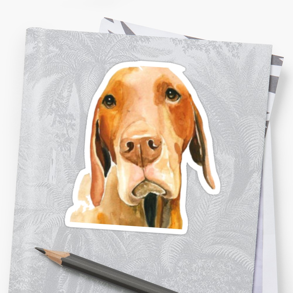 1000x1000 Bloodhound Puppy Watercolor Stickers By Gaell Redbubble - Puppy Watercolor