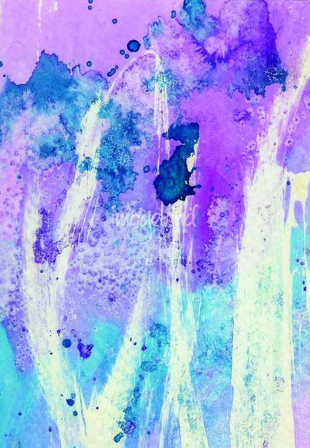 450x650 Blue And Purple Abstract Watercolor By Lynnette Prock - Purple Blue Watercolor