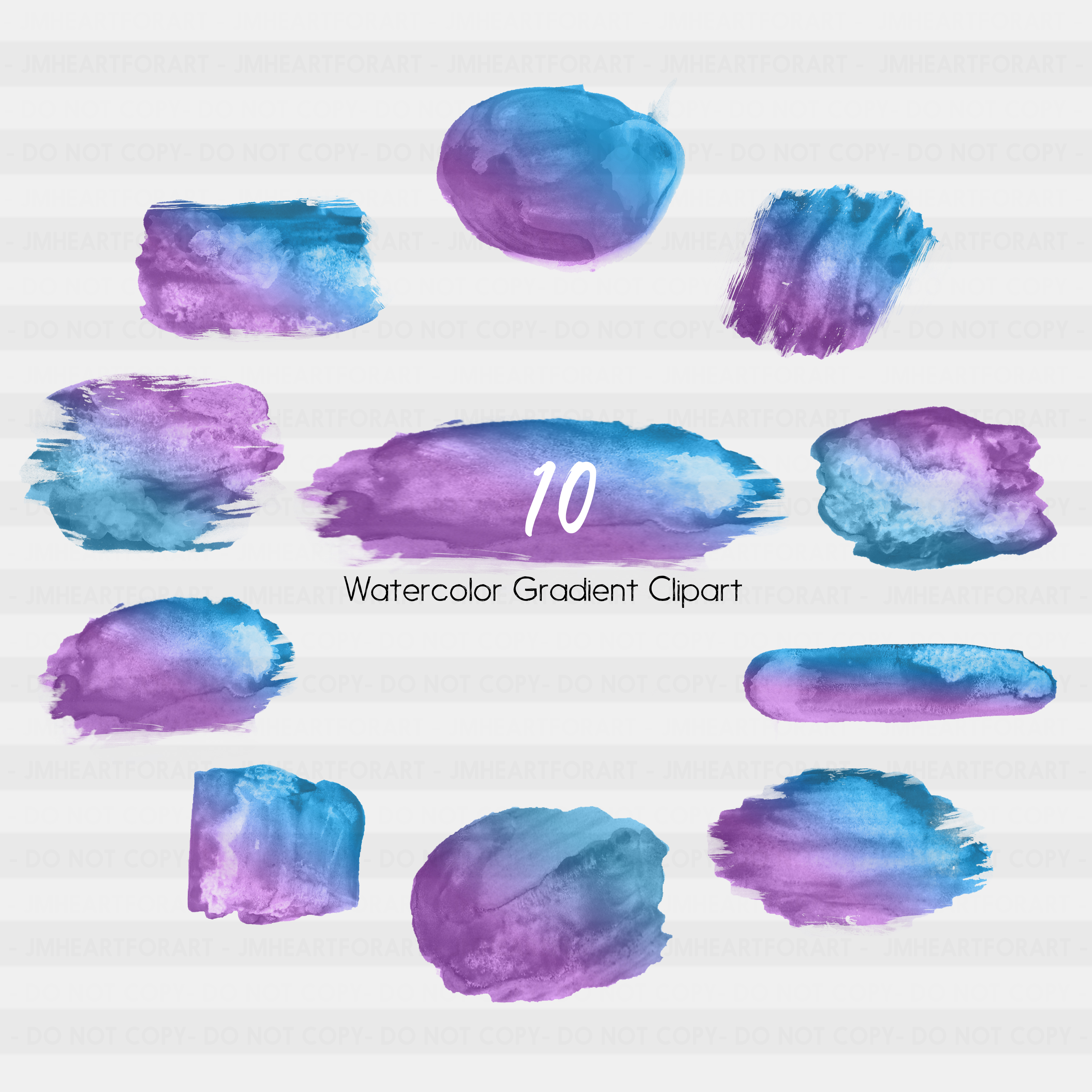 3600x3600 Brush Strokes Watercolor Clipart Watercolor Splashes Splatter - Purple Blue Watercolor