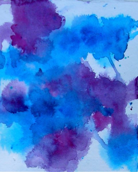 481x600 Kiuan Exercise 11 Watercolor Splash Fun!! - Purple Blue Watercolor