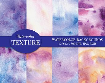 340x270 Purple Watercolor Etsy - Purple Blue Watercolor