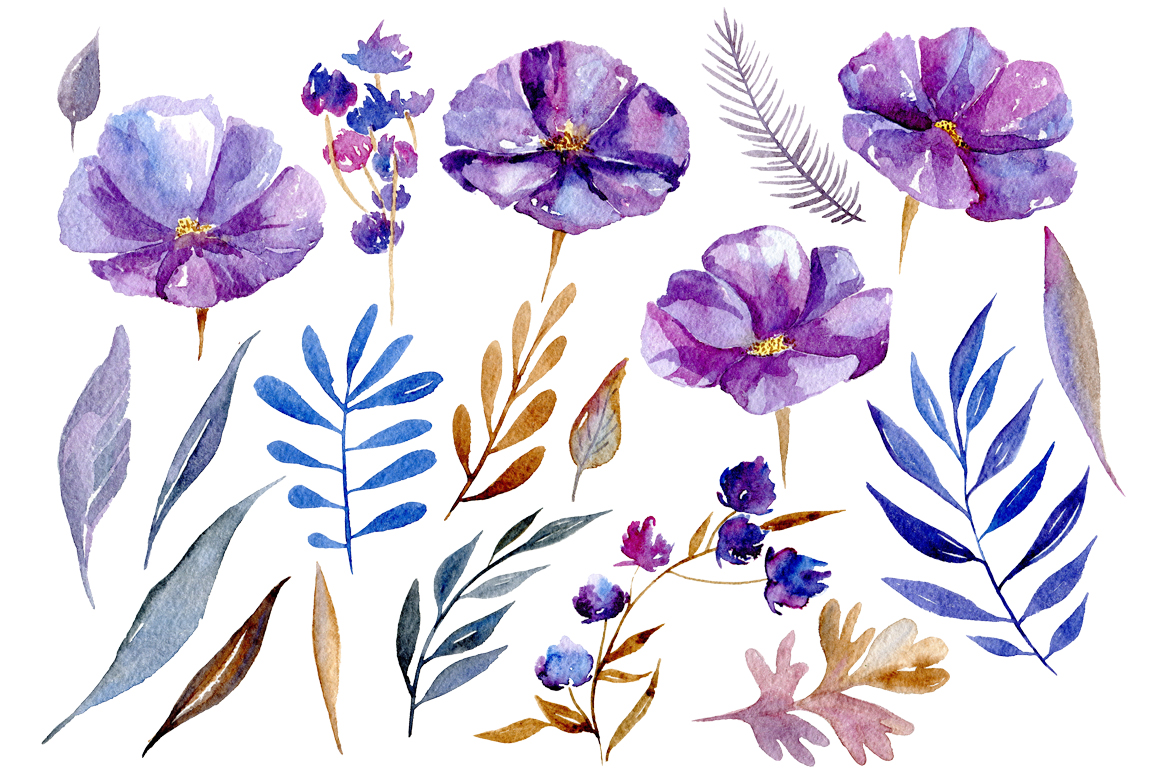 1160x772 Watercolor Violet Flowers, 32 Png - Purple Flower Watercolor