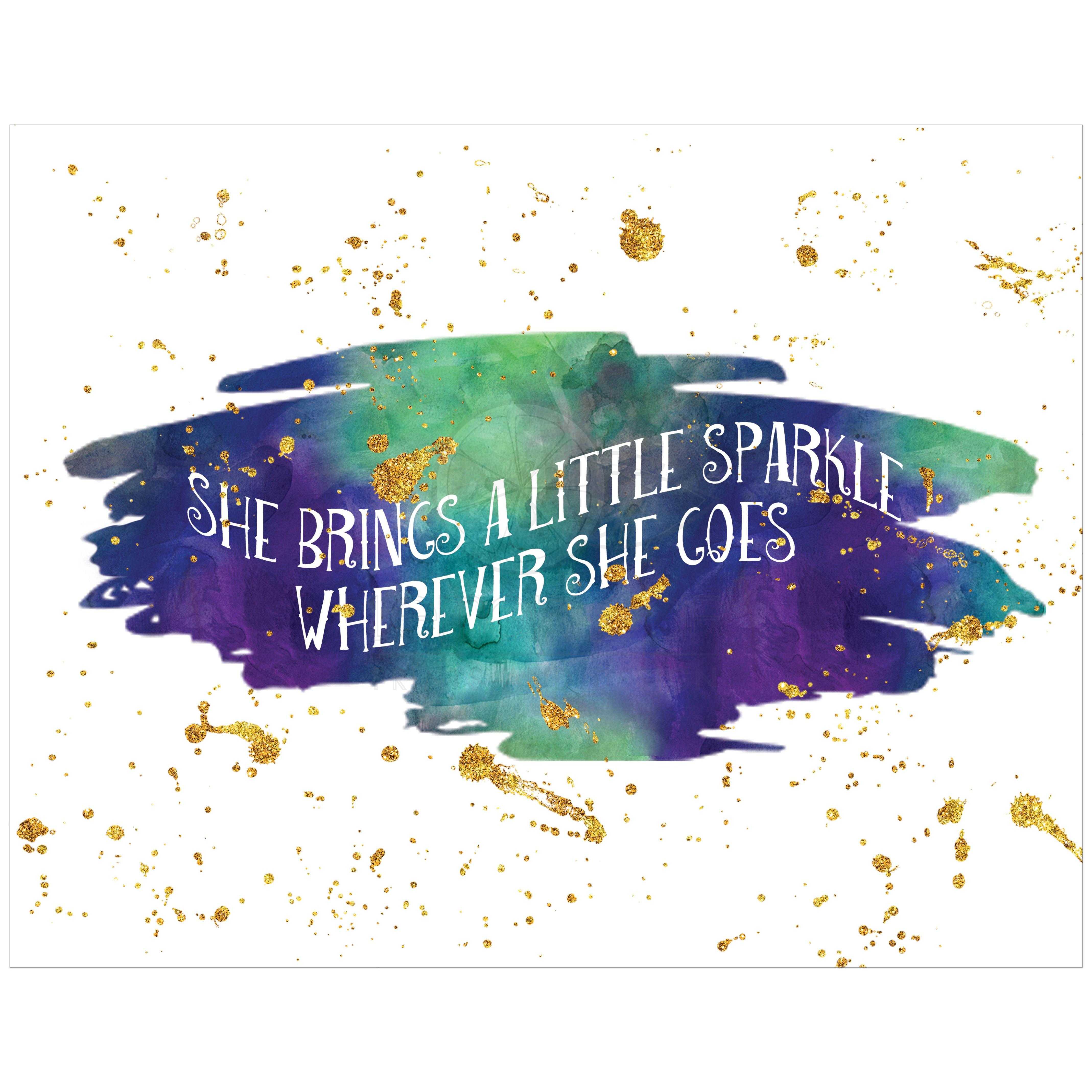 4275x4275 11x14 Art Print Sparkle Purple, Aqua Blue, Green Watercolor - Purple Green Watercolor