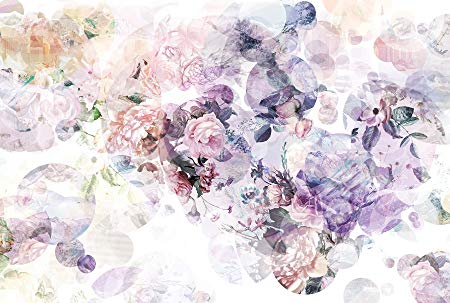450x303 Komar Xxl4 060 Komar Wish Watercolour Floral Wallpaper Wall Mural - Purple Green Watercolor
