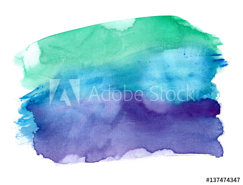 500x381 Vibrant Emerald Green To Dark Purple Gradient Painted In - Purple Green Watercolor