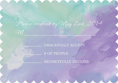 500x350 Bracket Shaped Shades Of Green And Purple Watercolor Wedding - Purple Green Watercolor