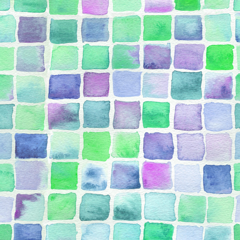 470x470 Watercolor Squares - Purple Green Watercolor