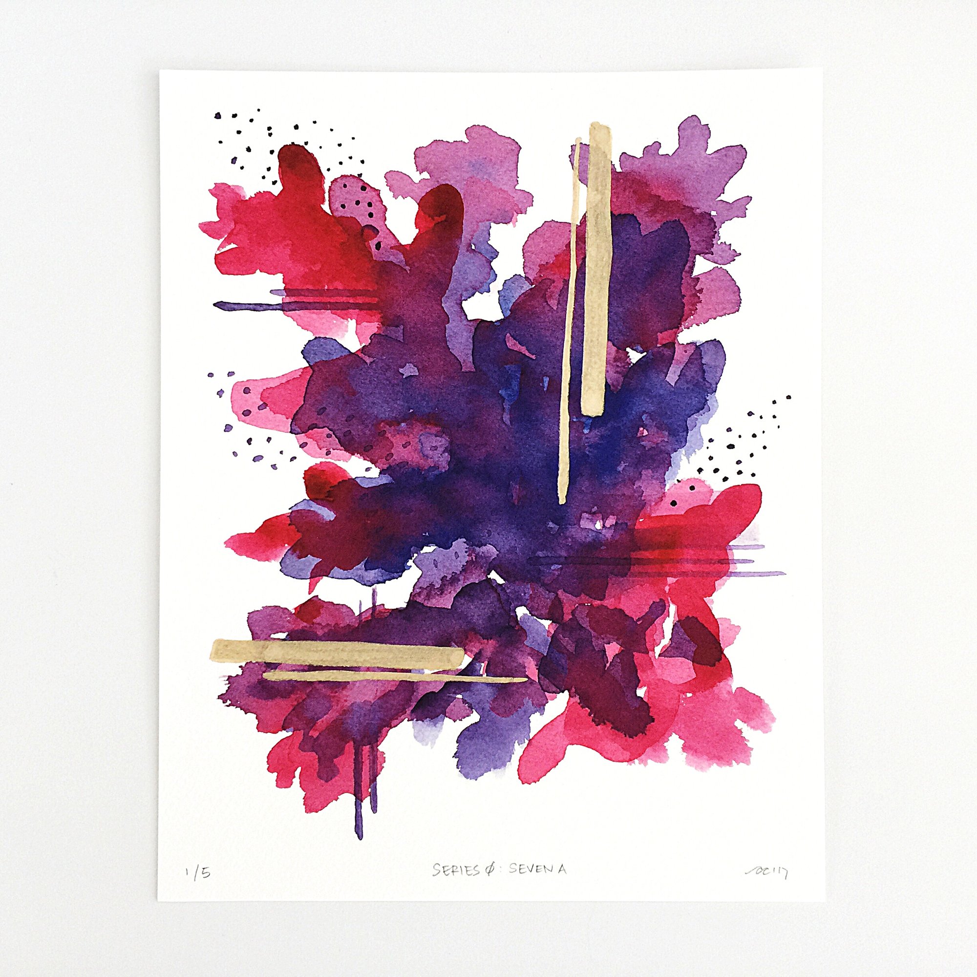 2000x2000 Series 0 Seven A Limited Edition Print Abstract Watercolor - Purple Watercolor Art