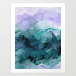 264x264 Watercolor Abstract Art Prints Society6 - Purple Watercolor Art
