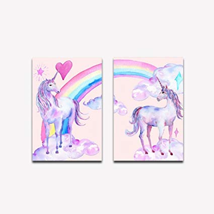 425x425 Purple Verbena Art Fantasy Rainbow Unicorn Pictures - Purple Watercolor Art