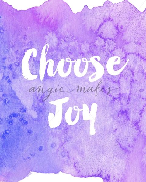 480x600 Choose Joy Quote With Cute Purple Watercolor Background - Purple Watercolor Art