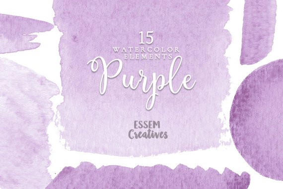 570x380 Purple Watercolor Background Clipart Splash Lilac Logo Etsy - Purple Watercolor Background