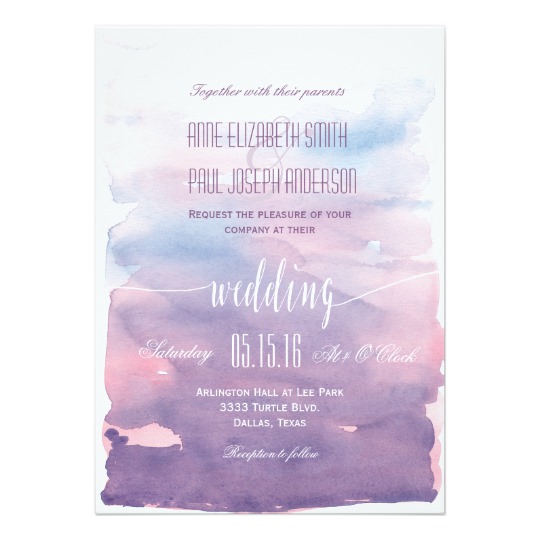 540x540 Purple Watercolor Wedding Invitation Ii - Purple Watercolor Wedding Invitations