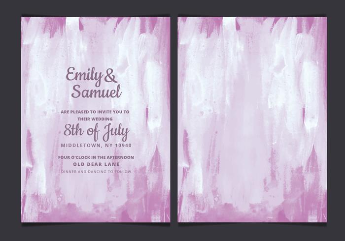 700x490 Vector Purple Watercolor Wedding Invitation - Purple Watercolor Wedding Invitations