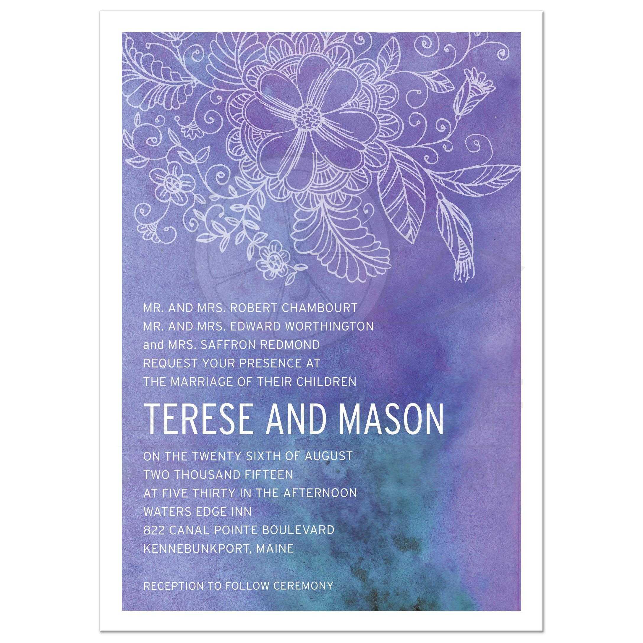 2175x2175 Wedding Invitation - Purple Watercolor Wedding Invitations