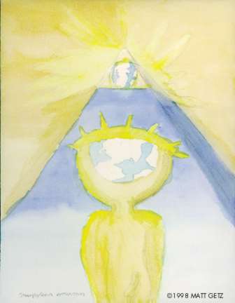 336x432 Mg98 04 Pyramid Attraction Water Color Painting By Matt Getz - Pyramid Watercolor