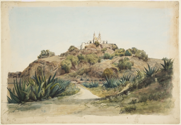 700x484 Painting Of Cholula, Mexico, Showing Christian Church Of Nuestra - Pyramid Watercolor