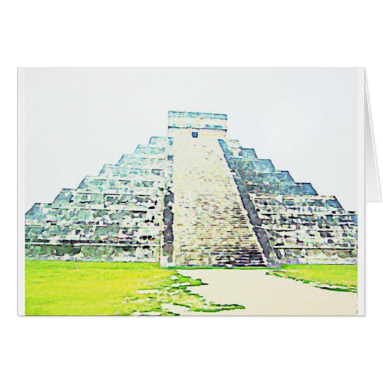 540x540 Pyramid Of Chichen Itza Watercolor Design - Pyramid Watercolor