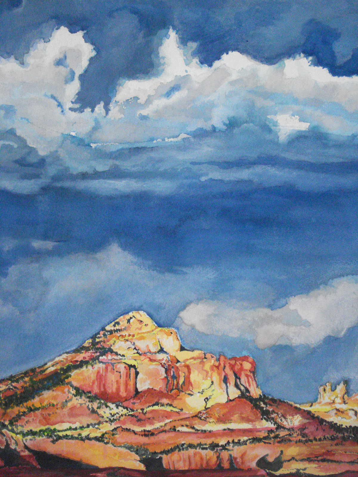 1200x1600 Pyramid View Tine Hayes Art - Pyramid Watercolor