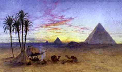 472x278 Sunset Over The Pyramids By Henry Stanier On Artnet - Pyramid Watercolor
