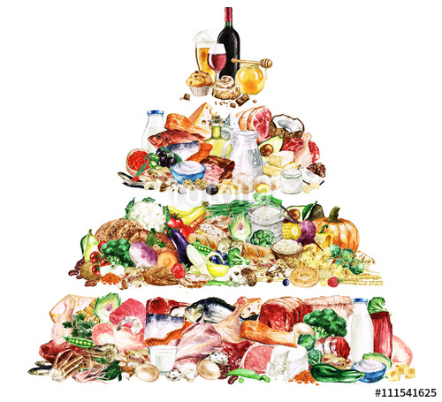 500x455 Watercolor Food Clipart - Pyramid Watercolor