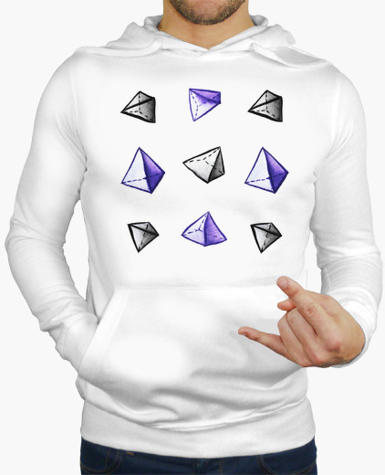 422x520 Geometric Watercolor Pyramid Pattern Hoody - Pyramid Watercolor