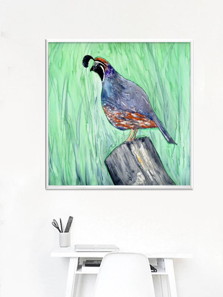 750x1000 Watercolor Painting - Quail Watercolor