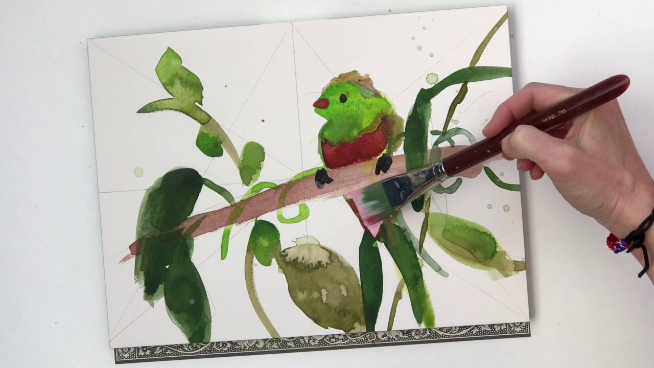 1280x720 Watercolor Painting Quetzal - Quetzal Watercolor