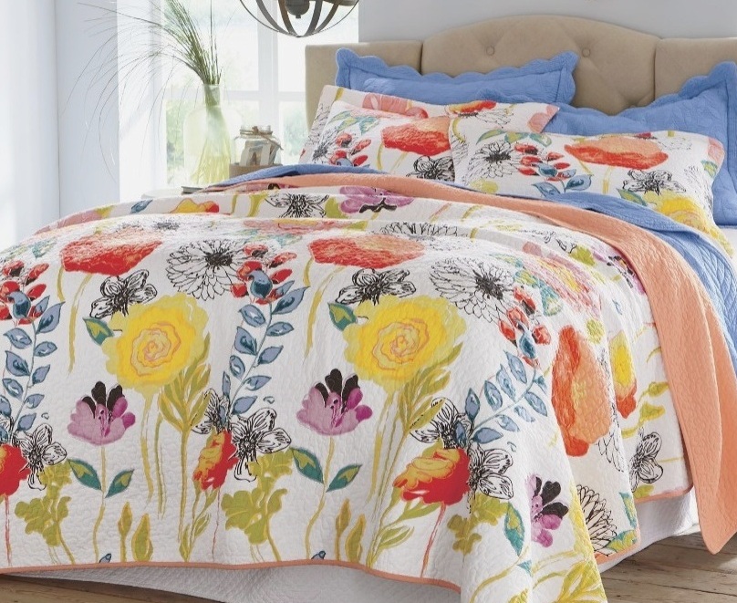 808x661 Watercolor Dream Floral Quilt Set - Quilt Watercolor