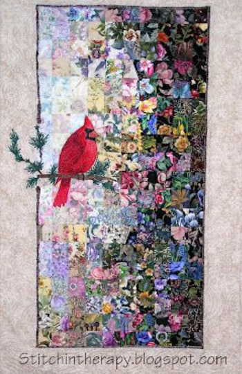 350x540 A Watercolor Quilt To Display Your Cardinal Quilting Cubby - Quilt Watercolor