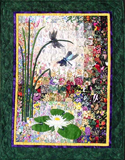 425x543 Whims Watercolor Quilt Kits Dragonflies And Lilypads - Quilt Watercolor