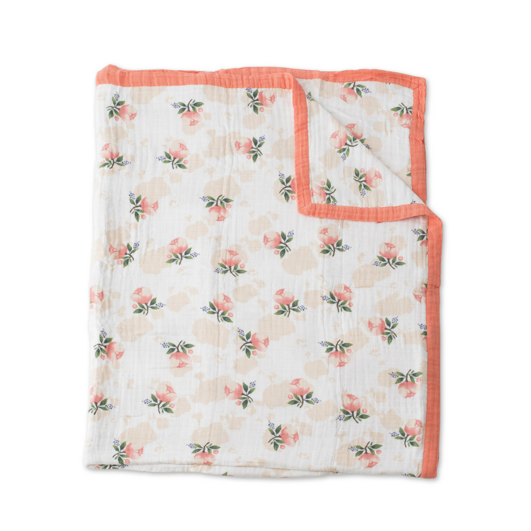 1080x1080 Big Kid Cotton Muslin Quilt - Quilt Watercolor