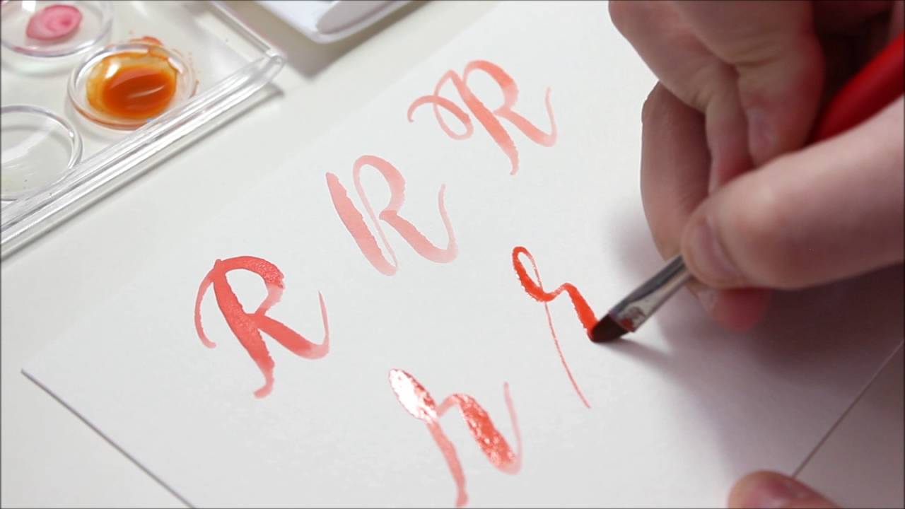 1280x720 Watercolor Brush Calligraphy Letter R - R Watercolor