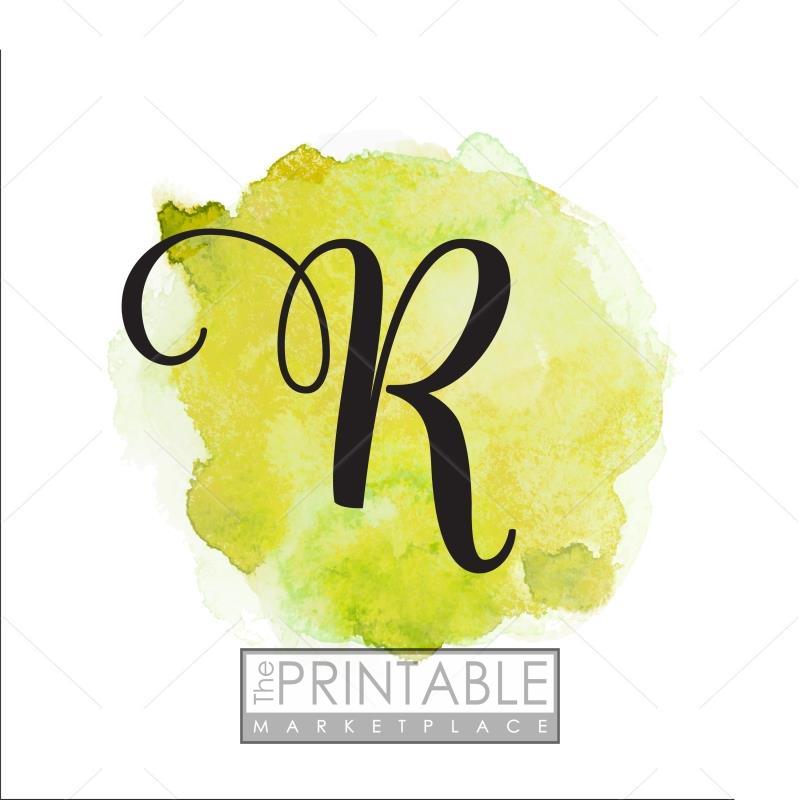 800x800 Watercolor R Monogram - R Watercolor
