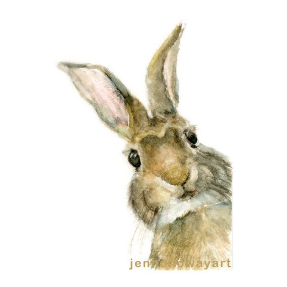 570x570 Watercolor Rabbit, Rabbit Print, Pooka Print, Jackrabbit Print - Rabbit Watercolor