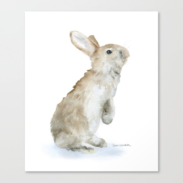 700x700 Bunny Rabbit Watercolor Canvas Print By Susanwindsor Society6 - Rabbit Watercolor