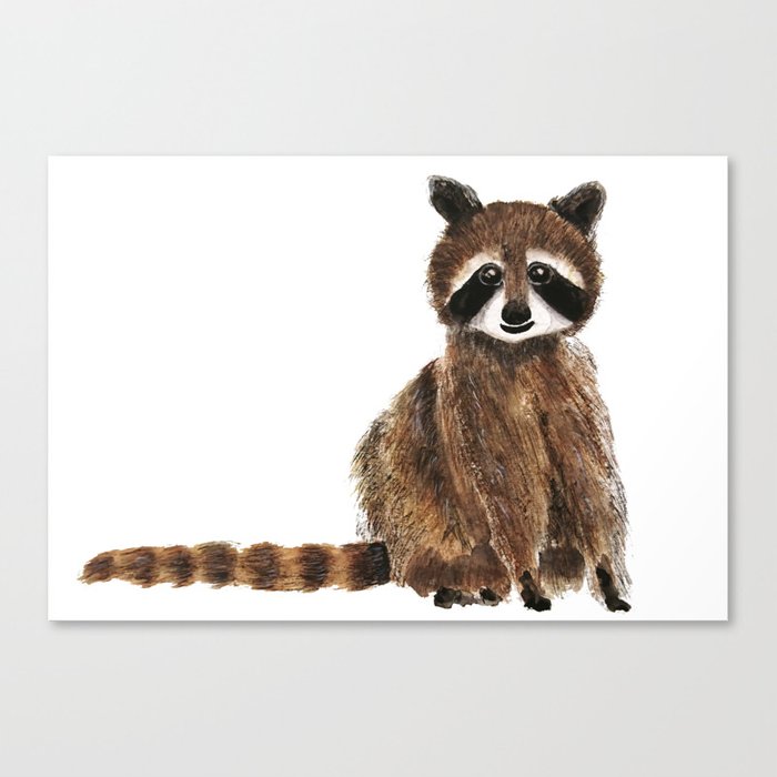 700x700 Baby Raccoon Watercolor Canvas Print By Colorandcolor Society6 - Raccoon Watercolor