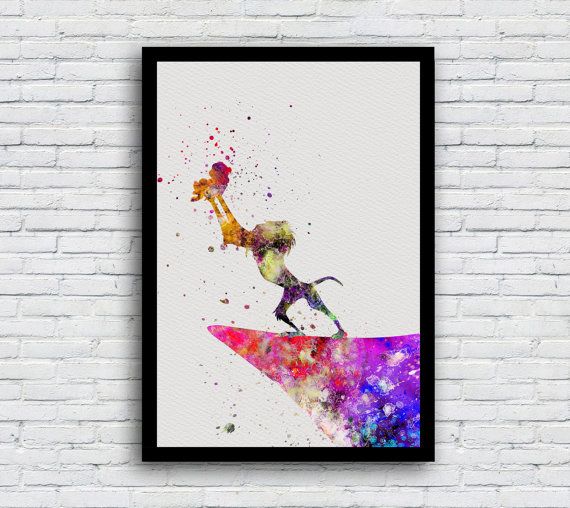 570x508 The Lion King Rafiki And Simba Art Watercolor By Multicolourart - Rafiki Watercolor