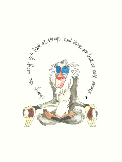 413x549 Wise Rafiki Art Prints By Greenjes Redbubble - Rafiki Watercolor