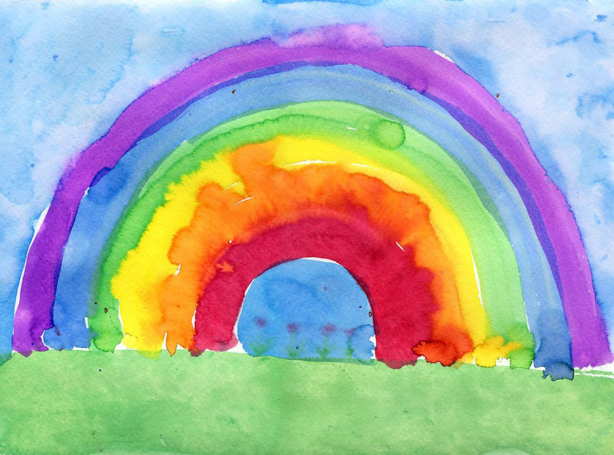 878x650 Rainbow Watercolor Painting Art Projects For Kids - Rainbow Watercolor