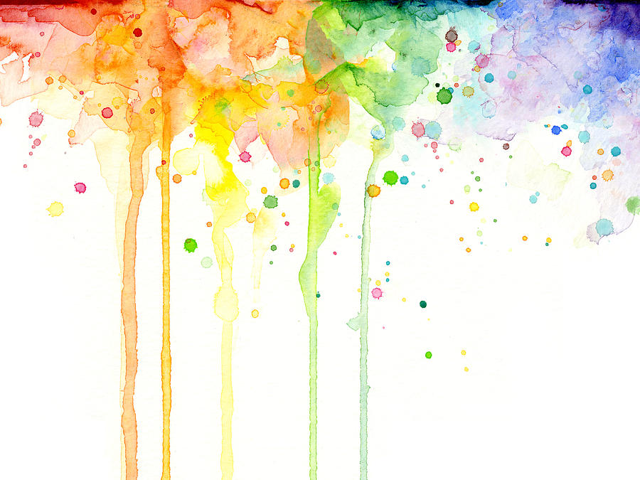 900x675 Watercolor Rainbow Painting By Olga Shvartsur - Rainbow Watercolor