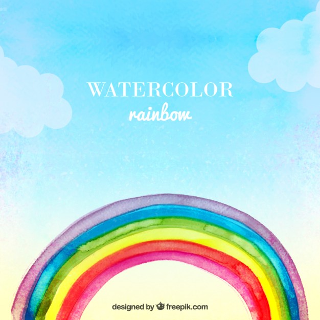 626x626 Watercolor Rainbow Vector Free Download - Rainbow Watercolor