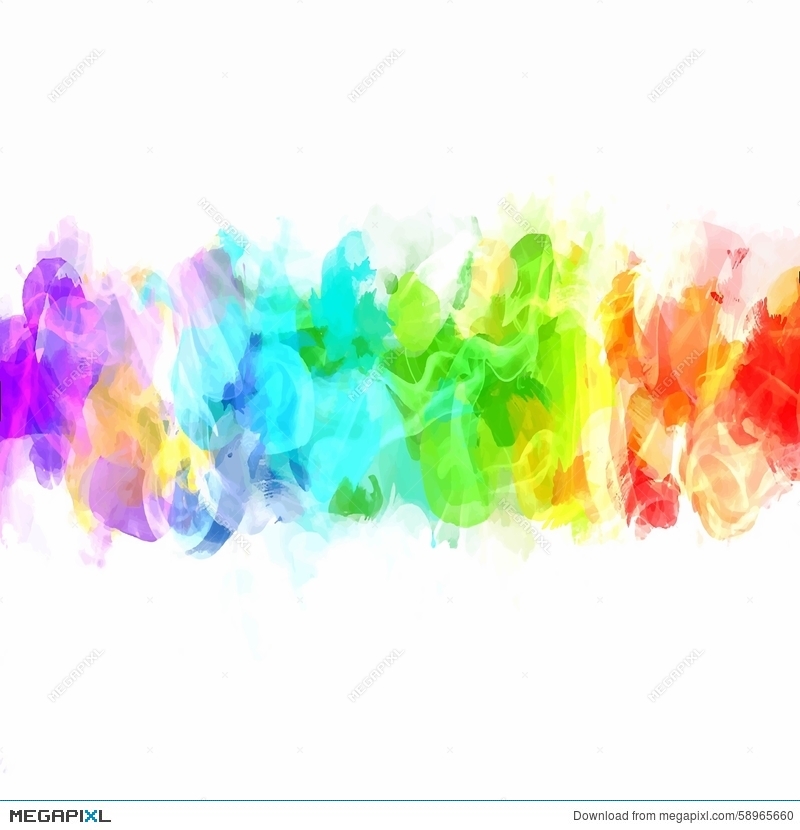 800x830 Rainbow Watercolor Brush Strokes Background. Vector Version - Rainbow Watercolor Background