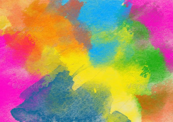 600x424 Set Of Beautiful Colorful Watercolor Backgrounds By Love Kay - Rainbow Watercolor Background