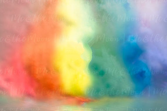 570x380 Rainbow Baby Show Watercolor Backgrounds Vinyl Cloth High Quality - Rainbow Watercolor Background