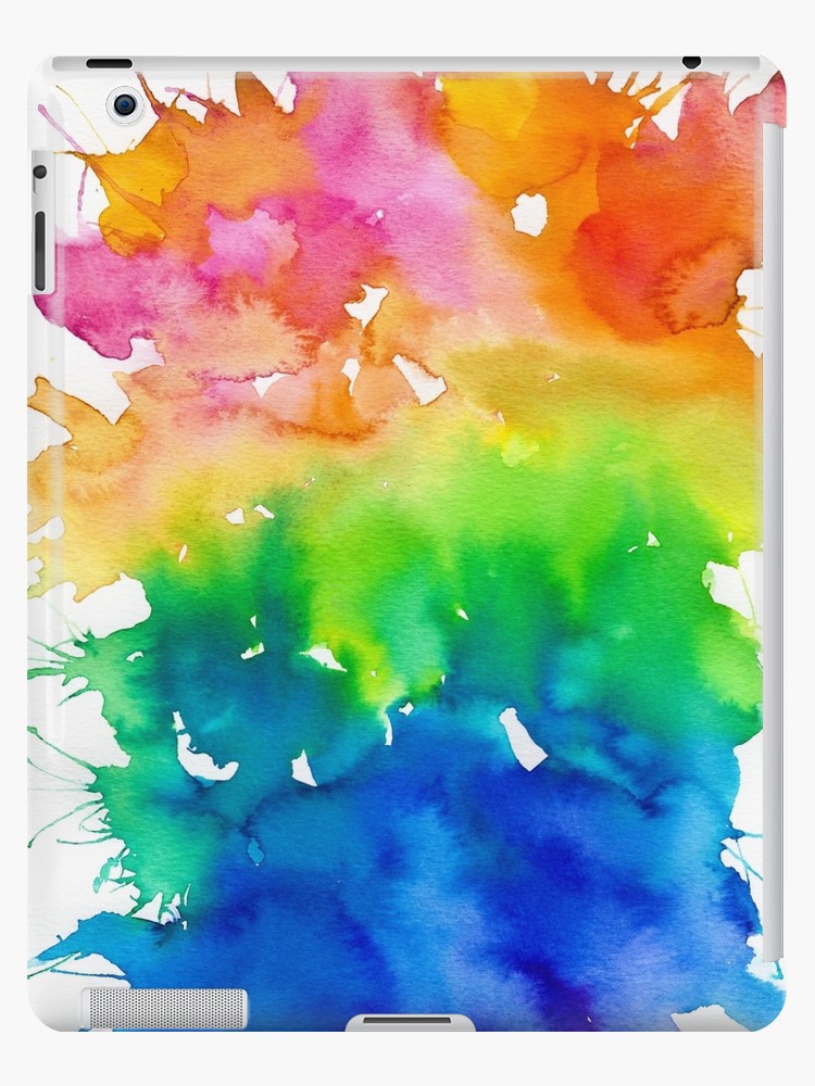 750x1000 Rainbow Watercolor Paint Splash Art Ipad Cases Amp Skins By - Rainbow Watercolor Painting