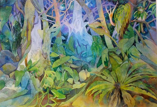 Rainforest Watercolor at PaintingValley.com | Explore collection of ...