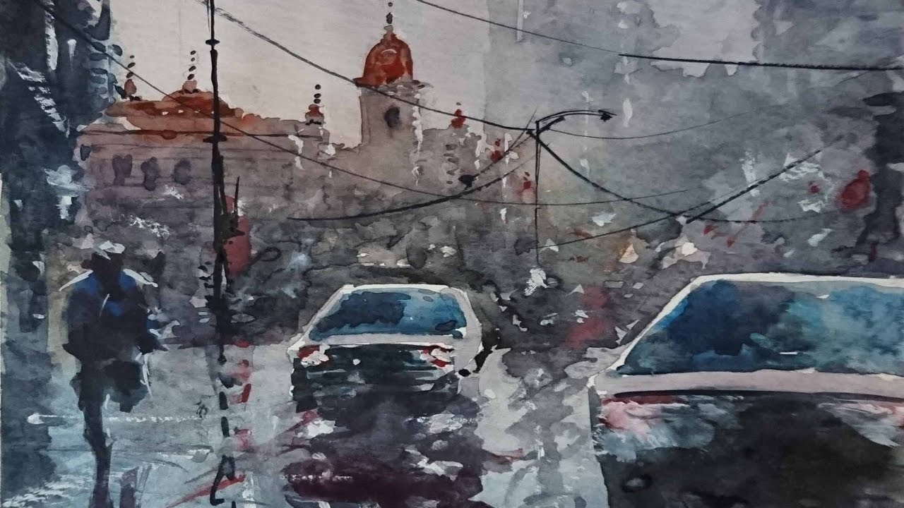1280x720 Rainy Day - Rainy Day Watercolor